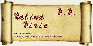 Malina Mirić vizit kartica